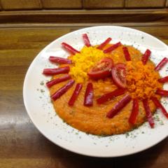 Zweierlei "Reis" mit Mango-Paprika Sauce