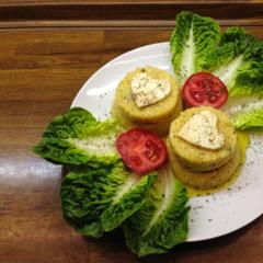 Knollensellerie auf Ananas - Creme mit Auberginen - Herzen