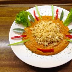 Sellerie "Reis" mit Kaki - Salbei - Sauce