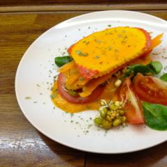 Kürbis - Sandwiches mit Orangen - Cocos - Dattel - Creme